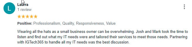 IGTech Outsourced IT Review Laura