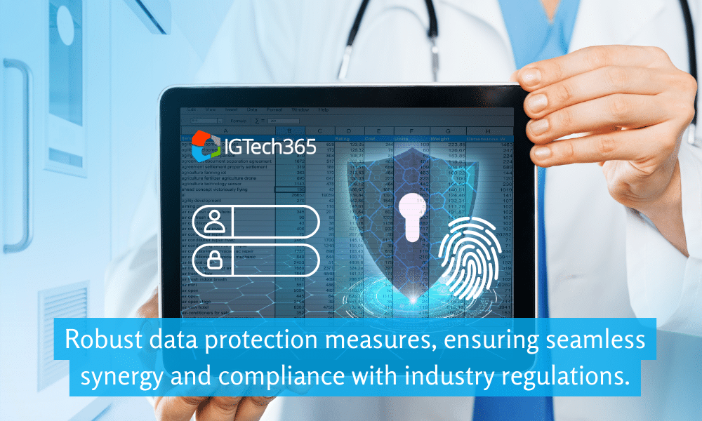 Robust data protection measures, ensuring seamless synergy and compliance with industry regulations.