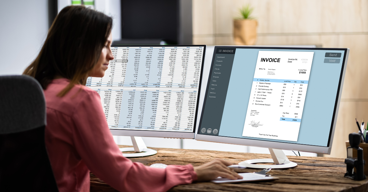 Cloud-based accounting software on a laptop screen showcasing financial data.