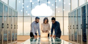 A managed service provider team managing a company's cloud services and network data servers.