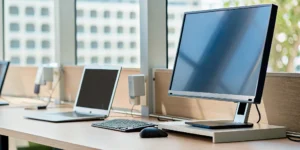 A modern workstation for small business management solutions.