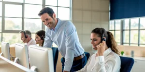 Outsourced IT help desk team supporting a small business