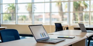 Small business IT support in Brooksville, FL for a professional office with a laptop and tablet.
