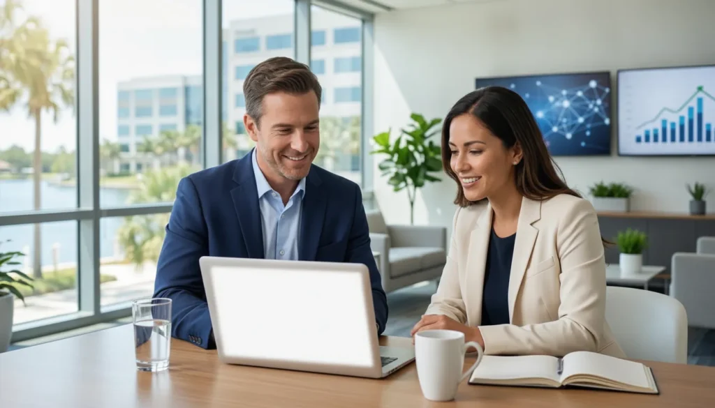 IT administrators reviewing Microsoft 365 user needs together in an office