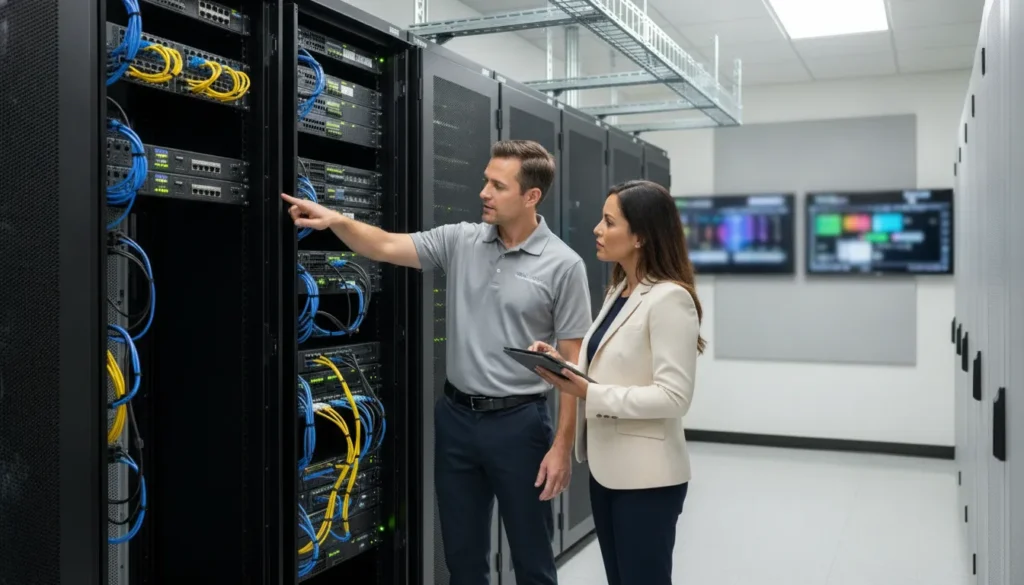 IT professional reviewing a business MSP transition plan